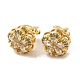 Rack Plating Real 18K Gold Plated Brass Sunflower Clip-on Earrings(EJEW-B034-08G)-1