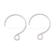 316 Surgical Stainless Steel Earring Hooks, with Horizontal Loops, Stainless Steel Color, 19x15mm, Hole: 3x2.6mm, 22 Gauge, Pin: 0.6mm(STAS-D183-03P-02)