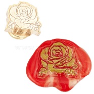Wax Seal Envelope Gift Seal, Rose, Golden, 2.5cm(AJEW-WH0193-012)
