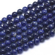 Natural Sodalite Beads Strands, Grade A, Round, 6mm, Hole: 1mm, about 66pcs/strand, 15.5 inch(39.5cm)(G-K224-01-6mm)
