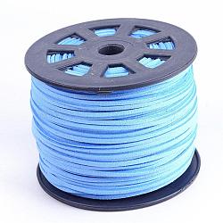 Faux Suede Cords, Faux Suede Lace, Cornflower Blue, 1/8 inch(3mm)x1.5mm, about 100yards/roll(91.44m/roll), 300 feet/roll(LW-S028-67)
