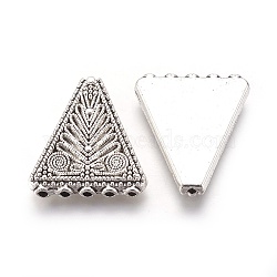 Tibetan Style Alloy Chandelier Components, Triangle, Antique Silver, 27x23.5~24x4mm, Hole: 1.6mm(PALLOY-E460-14AS)