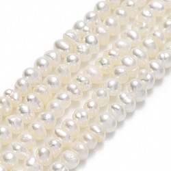 Natural Cultured Freshwater Pearl Beads Strands, Potato, Beige, 2~3.5x3~5x3~5mm, Hole: 0.5mm, about 109~132pcs/strand, 14.17~14.25 inch(36~36.2cm)(PEAR-F018-04B-01)
