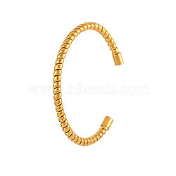Stainless Steel Cuff Bangle for Women, Golden, Inner Diameter: 2-1/2 inch(6.2cm)(UD7429-1)