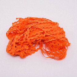 Wave Bending Fringe Trim, Sewing Ribbon, for Cloth Dress DIY Making Decorate, Orange, 1/4 inch~3/8 inch(5~8.5mm), about 22~25m/strand(OCOR-WH0057-13B)