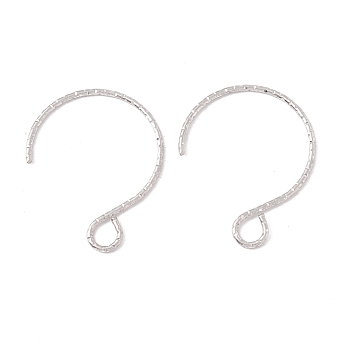 316 Surgical Stainless Steel Earring Hooks, with Horizontal Loops, Stainless Steel Color, 19x15mm, Hole: 3x2.6mm, 22 Gauge, Pin: 0.6mm