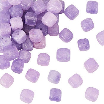 1 Strand Natural Quartz Beads Strands, Dyed, Square, Violet, 7~9x7~8x6~7mm, Hole: 1mm, about 49~51pcs/strand, 14.76~14.96 inch(37.5~38cm)