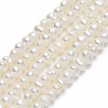 Natural Cultured Freshwater Pearl Beads Strands, Potato, Beige, 2~3.5x3~5x3~5mm, Hole: 0.5mm, about 109~132pcs/strand, 14.17~14.25 inch(36~36.2cm)