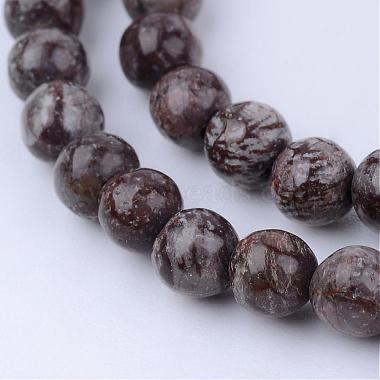 4mm Round Snowflake Obsidian Beads