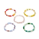 Bracelets pour enfants en perles de verre à facettes de couleur dégradée(BJEW-JB09173)-1