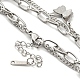 304 Stainless Steel Curb & Paperclip Chains Double Layer Multi-strand Bracelets(BJEW-D030-17P)-3