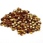 Glass Rhinestone Cabochons, Pointed Back, Diamond-shape, Topaz, 8x6mm, 144pcs/bag(RGLA-WH0005-02D)