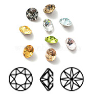 Faceted K9 Glass Rhinestone Cabochons, Pointed Back & Back Plated, Diamond, Mixed Color, 8x5mm(GGLA-R402-08D)