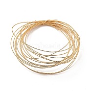 Copper Wire for Jewelry Making, Textured Round, Real 18K Gold Plated, 18 Gauge, 1mm, about 16.40 Feet(5m)/Strand(CWIR-G001-01C-G)