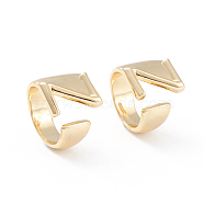 Brass Cuff Rings, Open Rings, Long-Lasting Plated, Real 18K Gold Plated, Letter.Z, Size 6, 17mm(RJEW-L097-06Z)