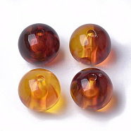 Acrylic Beads, Imitation Gemstone, Round, Chocolate, 13.5x13mm, Hole: 2mm, about 319pcs/492g(OACR-T006-185G-02)