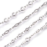 304 Stainless Steel Link Chain Bracelets, with Lobster Claw Clasps, Mixed Shapes, Stainless Steel Color, 8 inch~8-1/4 inch(20.2~21cm)(BJEW-P239-20)