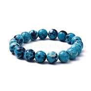 Ocean White Jade Stretch Bracelets, Blue, 53mm(BJEW-G019-4)