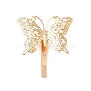 Alloy Hair Findings, Pony Hook, Ponytail Decoration Accessories, Butterfly, Light Gold, 37x35.5x10mm(OHAR-B003-03KCG)
