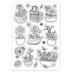 PVC Plastic Stamps, for DIY Scrapbooking, Photo Album Decorative, Cards Making, Stamp Sheets, Flower Pattern, 16x11x0.3cm(DIY-WH0167-56-120)