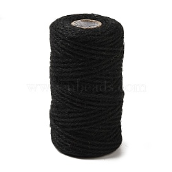 Jute Cord, Jute String, Jute Twine, for Jewelry Making, Black, 3mm, about 54.68 yards(50m)/roll(OCOR-L039-C05)