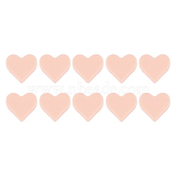 Silicone Beads, DIY Nursing Necklaces Making, Heart, PeachPuff, 14x14mm, 10pcs/bag(PW-WG22309-09)