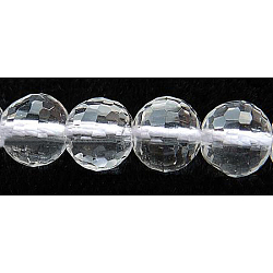 Gemstone Beads Strands, Quartz Crystal, Faceted(128 Facets), Round, Synthetic Crystal, 6mm, Hole: 0.8mm, about 67pcs/strand, 15.5 inch(GSFR6mm187-128)