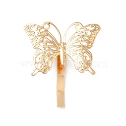 Alloy Hair Findings, Pony Hook, Ponytail Decoration Accessories, Butterfly, Light Gold, 37x35.5x10mm(OHAR-B003-03KCG)