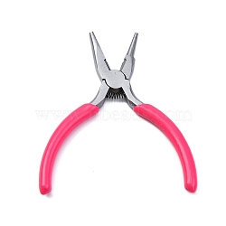 Jewelry Making Pliers, 45# Carbon Steel 6-Step Multi-Size Wire Looping Forming Pliers, Ferronickel, for Loops and Jump Rings, Hot Pink, 12x5.3x0.9cm(PT-C002-02A)