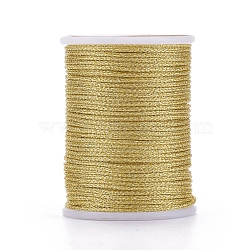 Polyester Metallic Thread, Gold, 1mm, about 7.65 yards(7m)/roll(OCOR-G006-02-1.0mm-04)