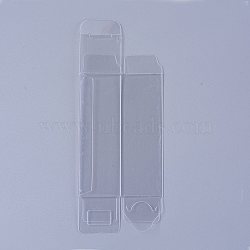 Foldable Transparent PVC Boxes, for Craft Candy Packaging Wedding Party Favor Gift Boxes, Rectangle, Clear, 3x3x9cm, Unfold: 15.9x6x0.1cm(CON-WH0068-92B)
