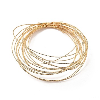 Copper Wire for Jewelry Making, Textured Round, Real 18K Gold Plated, 18 Gauge, 1mm, about 16.40 Feet(5m)/Strand