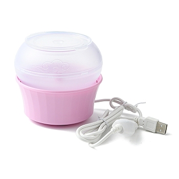 Plastic Automatic USB Beading Machine, Electric Bead Spinners with Carbon Steel Crochet, Wire, Pearl Pink, 10.9x10.9x9.65cm