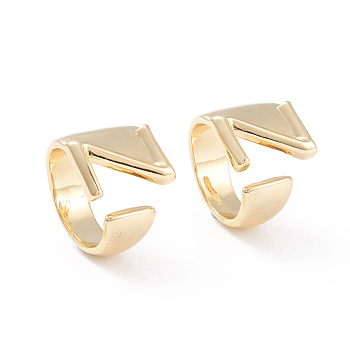 Brass Cuff Rings, Open Rings, Long-Lasting Plated, Real 18K Gold Plated, Letter.Z, Size 6, 17mm