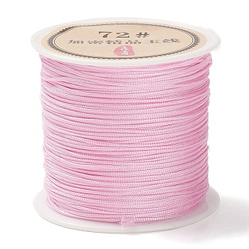 50 Yards Nylon Chinese Knot Cord, Nylon Jewelry Cord for Jewelry Making, Pink, 0.8mm