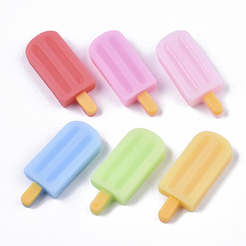 Opaque Resin Decoden Cabochons, Imitation Food, Ice Cream, Mixed Color, 36.5x14.5x6mm
