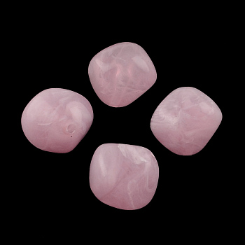 Bicone Imitation Gemstone Acrylic Beads, Pearl Pink, 18x19x17mm, Hole: 2mm, about 170pcs/500g