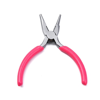 Jewelry Making Pliers, 45# Carbon Steel 6-Step Multi-Size Wire Looping Forming Pliers, Ferronickel, for Loops and Jump Rings, Hot Pink, 12x5.3x0.9cm