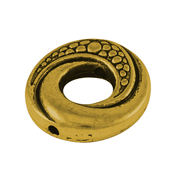 Tibetan Style Alloy Bead Frames, Donut, Cadmium Free & Lead Free, Antique Golden, 15x4mm, Hole: 1mm
