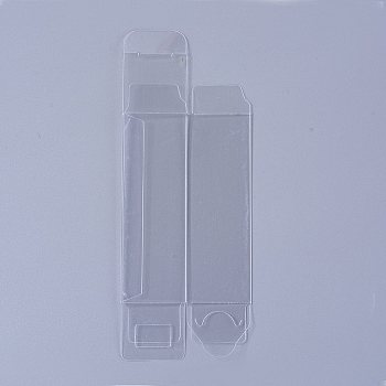Foldable Transparent PVC Boxes, for Craft Candy Packaging Wedding Party Favor Gift Boxes, Rectangle, Clear, 3x3x9cm, Unfold: 15.9x6x0.1cm
