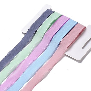 Polyester & Polycotton Ribbons Sets, for Bowknot Making, Gift Wrapping, Colorful, 5/8 inch(17mm), 5 styles, about 3.00 Yards(2.74m)/Style, 15 Yards/Set