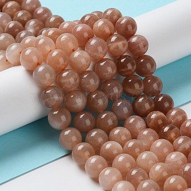 Round Natural Grade B Sunstone Beads Strands(G-F222-33-8mm)-4