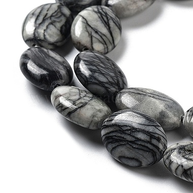 hilos de piedra natural de seda negra / hilos de perlas de netstone(G-L164-A-24)-4