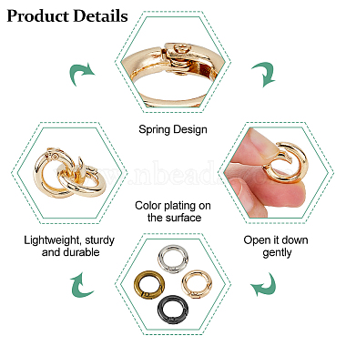 24Pcs 4 Colors Alloy Spring Gate Rings(FIND-HS0001-26A)-4