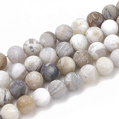 8mm Round Bamboo Leaf Agate Beads