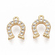 Brass Micro Pave Clear Cubic Zirconia Charms(ZIRC-T011-09G-NF)-1