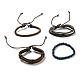 4Pcs 4 Style Adjustable Braided Cowhide Leather Cord Bracelets Set(BJEW-F458-16)-2