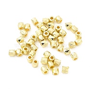 CCB Plastic Beads, Faceted Hexagon Column, Golden, 4x4mm, Hole: 1.8mm(CCB-G017-05G)