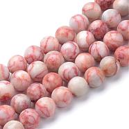 Natural Red Netstone Bead Strands, Round, 8~9mm, Hole: 1mm, about 44~46pcs/strand, 14.6~15 inch(G-R345-8mm-45)