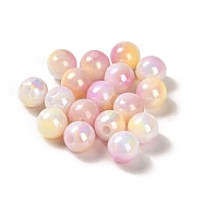 Opaque Acrylic Beads, Gradient Colorful, Round , Pearl Pink, 6mm, Hole: 1.8mm, about 5000pcs/500g(OACR-Z016-01B-08)